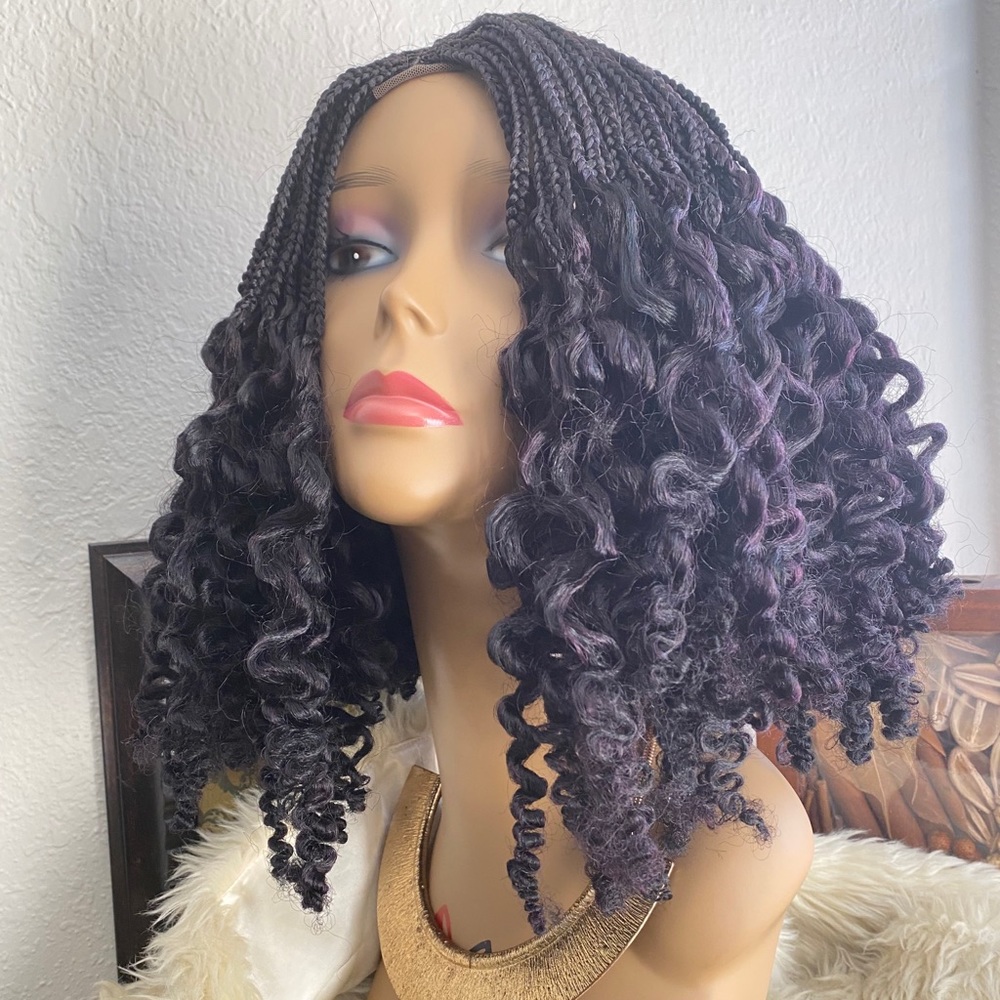 Braided curly wig